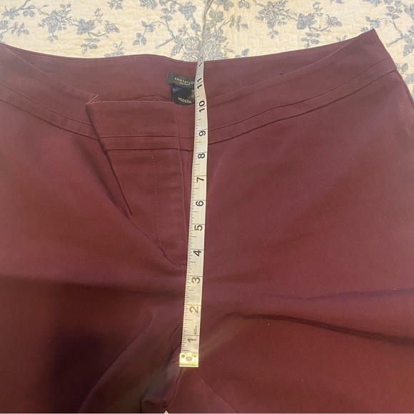 Ann Taylor Factory Burgundy Modern Fit Mid-Rise Straight Leg Dress Pant Size 10 - Picture 5 of 7